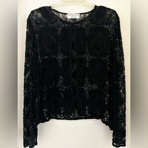 Adrianna Papell black sequined jacket